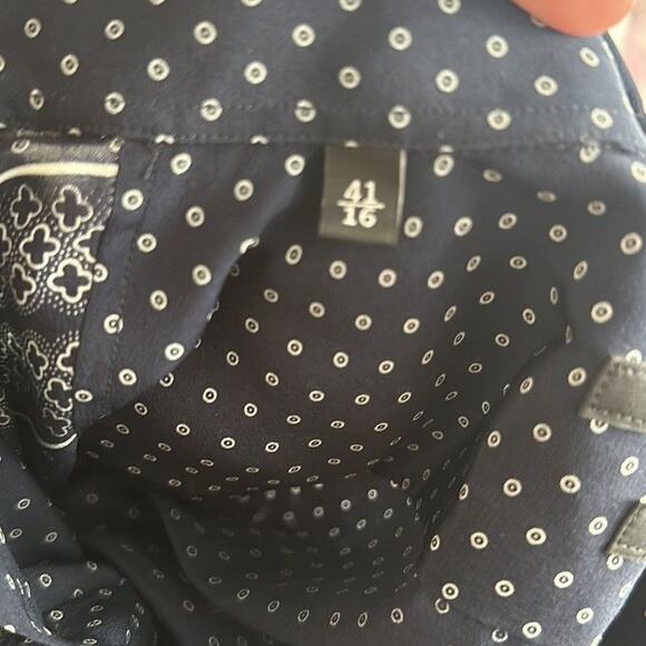 Gucci Silk Shirt Blue w/ Tile design size IT 50 Slim fit Button front - Picture 9 of 11